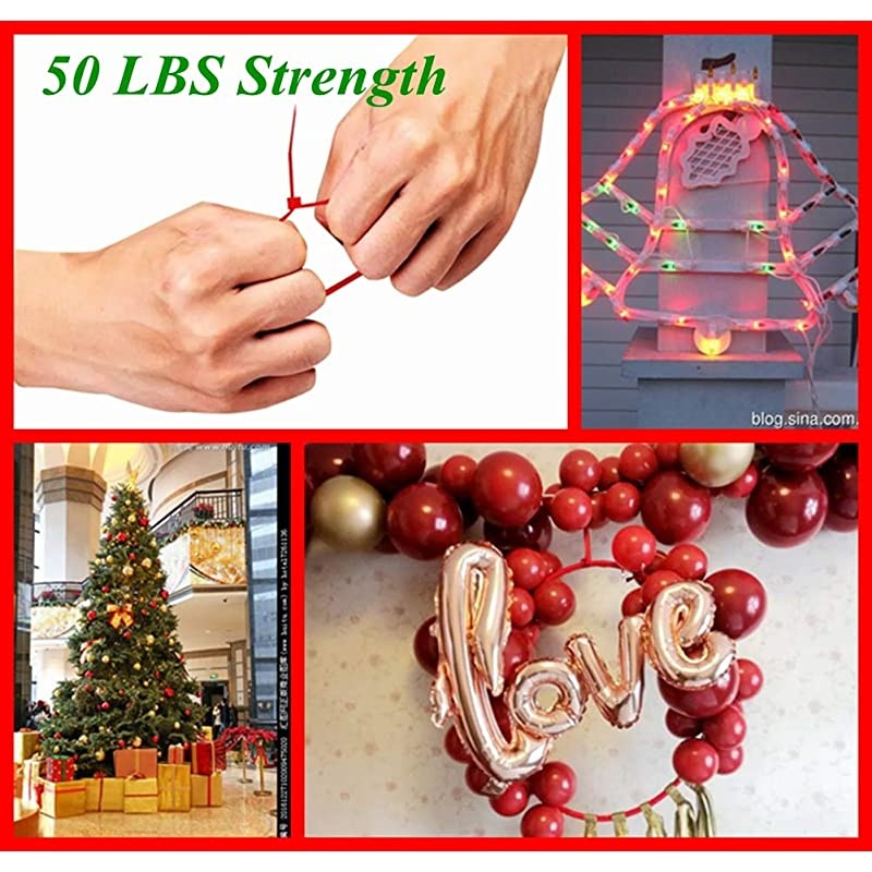 Pieces Heavy Duty 10 Inch Red Cable Zip Ties Strong 50 LBS Strength Cord Management Multi Purpose Festivals Outdoor Fastening Ties Wire Zip Ties10 Inch Red Pack 50 LBS