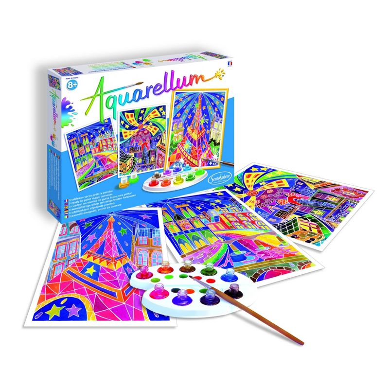 15pc Aquarellum Paris By Night Painting Kit - Sentosphere USA