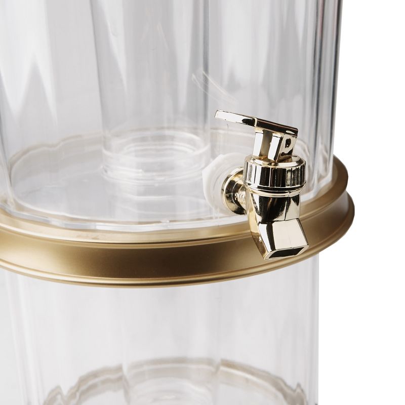 Mind Reader 1 Gallon Split Compartment Beverage Drink Dispenser with Spigot and Ice Bucket Bottom