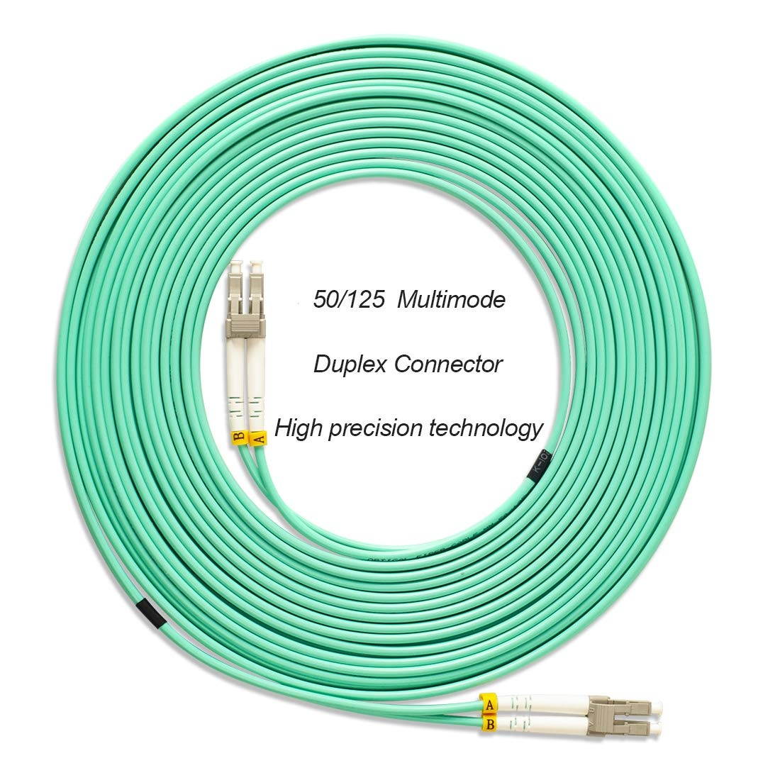 LC to LC Fiber Patch Cable VANDESAIL 10G Gigabit Fiber Optic Cables Multimode OM3 Duplex 50/125 OFNP (20 Meter / 65.6ft 1 Pack)