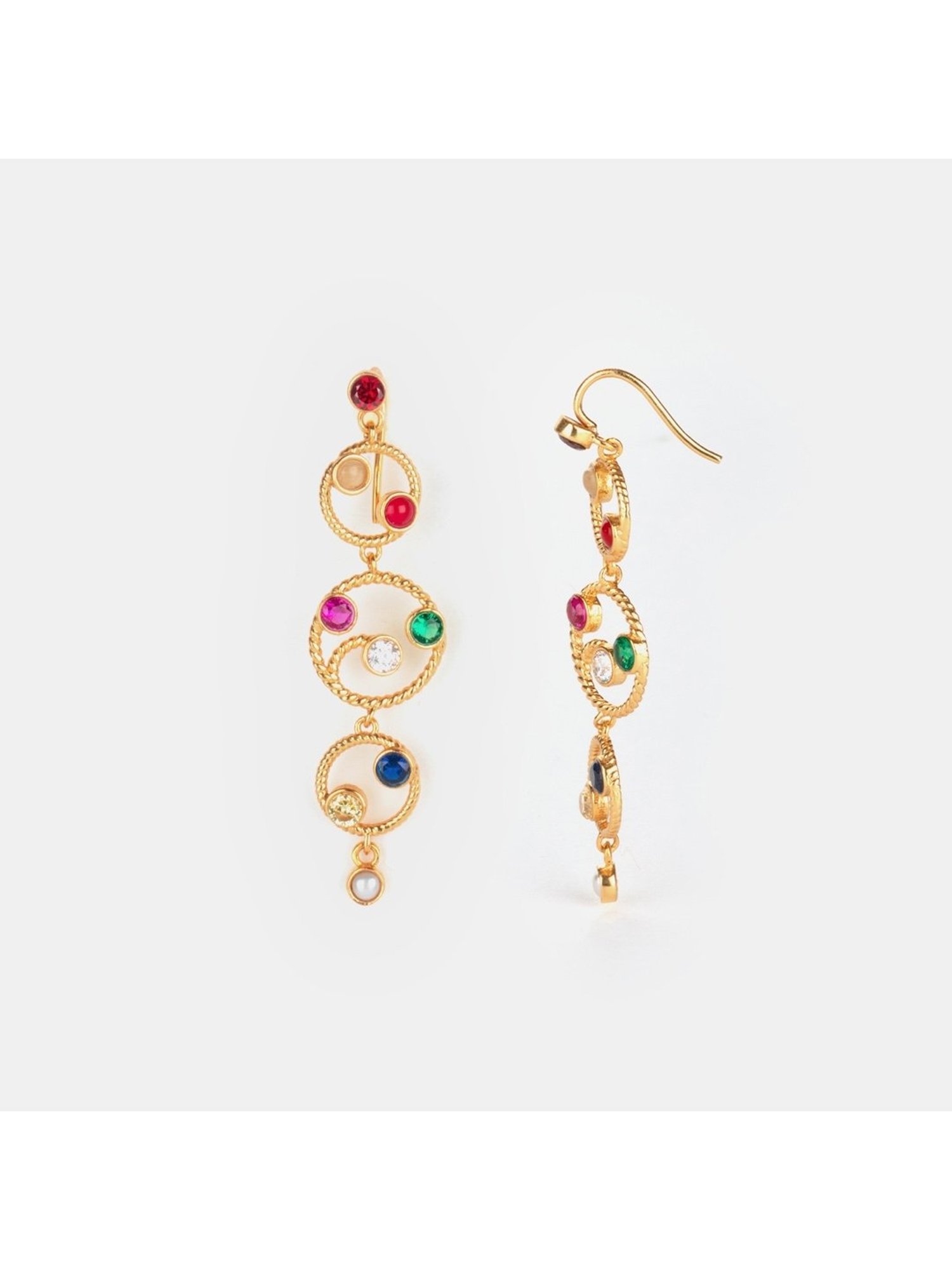 Shaya 92.5 Sterling Silver Being My Own Navratna Galaxy Earrings for Women