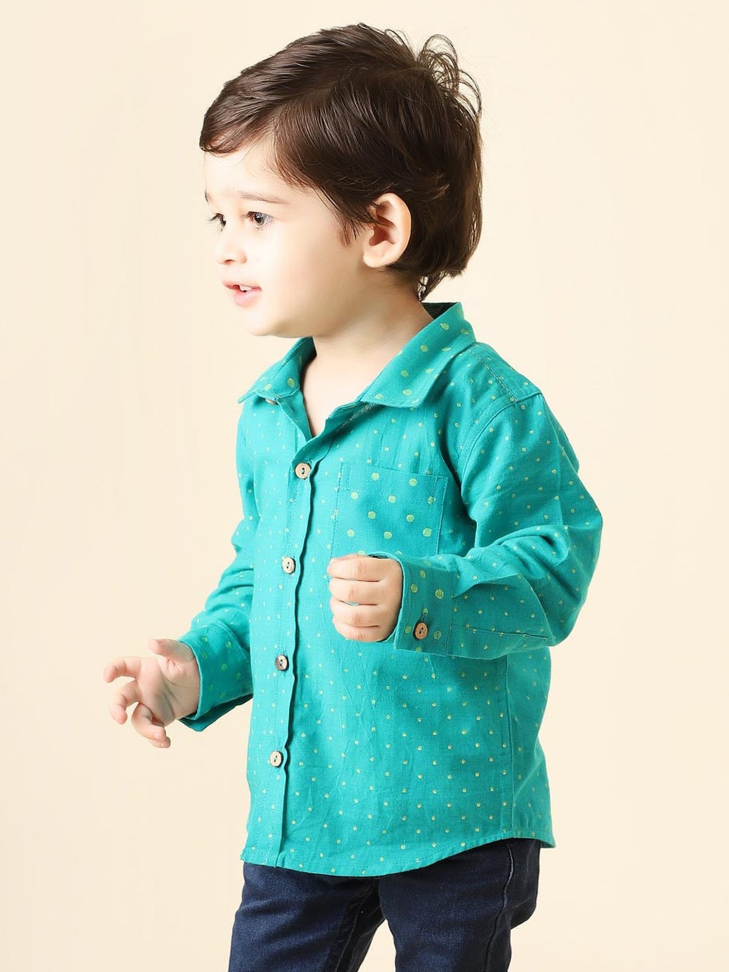 Pantaloons Baby White Cotton Printed Shirt