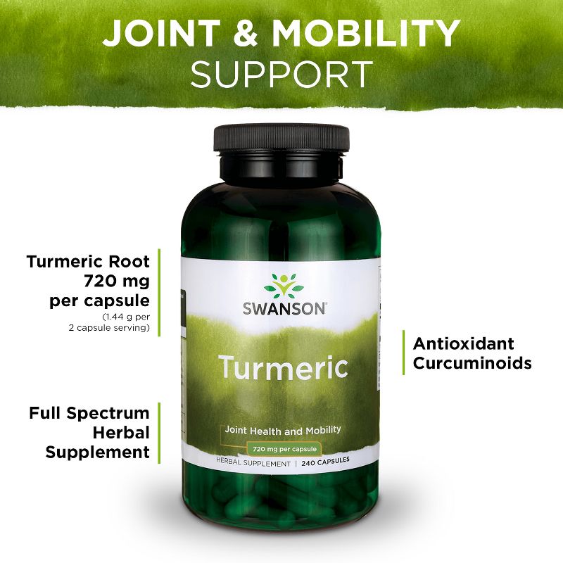 Swanson Turmeric Root Capsules, 1.44 g, 120 Count