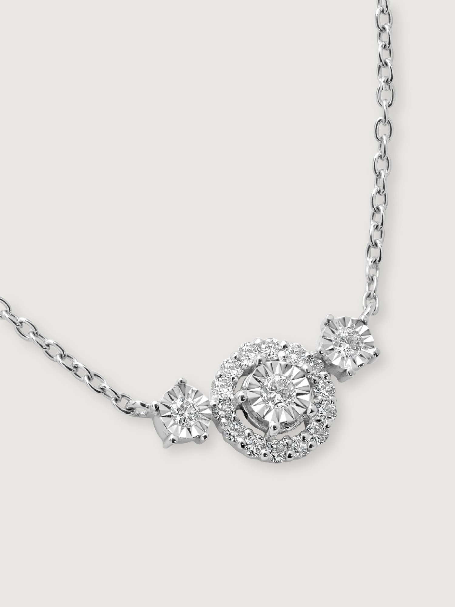 Mia by Tanishq Dual Radiance 18k Gold & Diamond Pendant with Chain