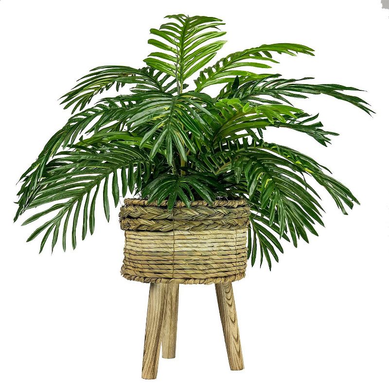 32" x 24" Artificial Palm Plant in Basket Stand - LCG Florals