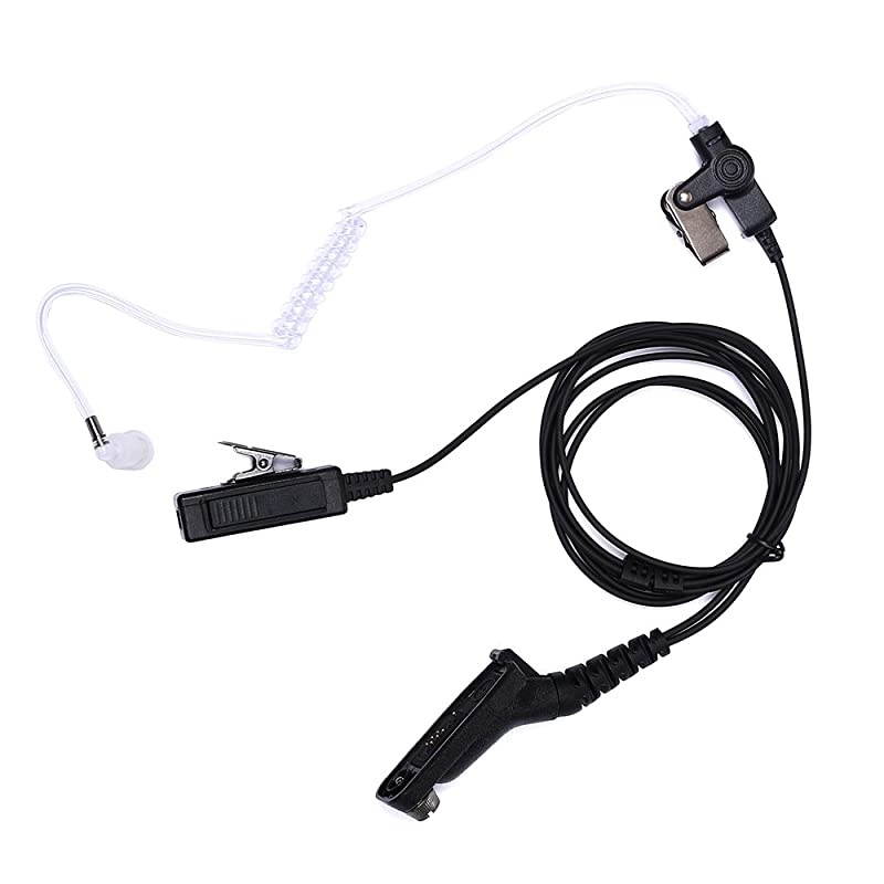 2 Wire Surveillance Kit Eeapiece Headset with PTT Mic for Motorola MTP850 XPR 6350 6550 7380 7350 7550 7580 APX 6000 4000 8000 7000 XiR-P8200 XiR-P8268 Walkie Talkie 2 Way Radio
