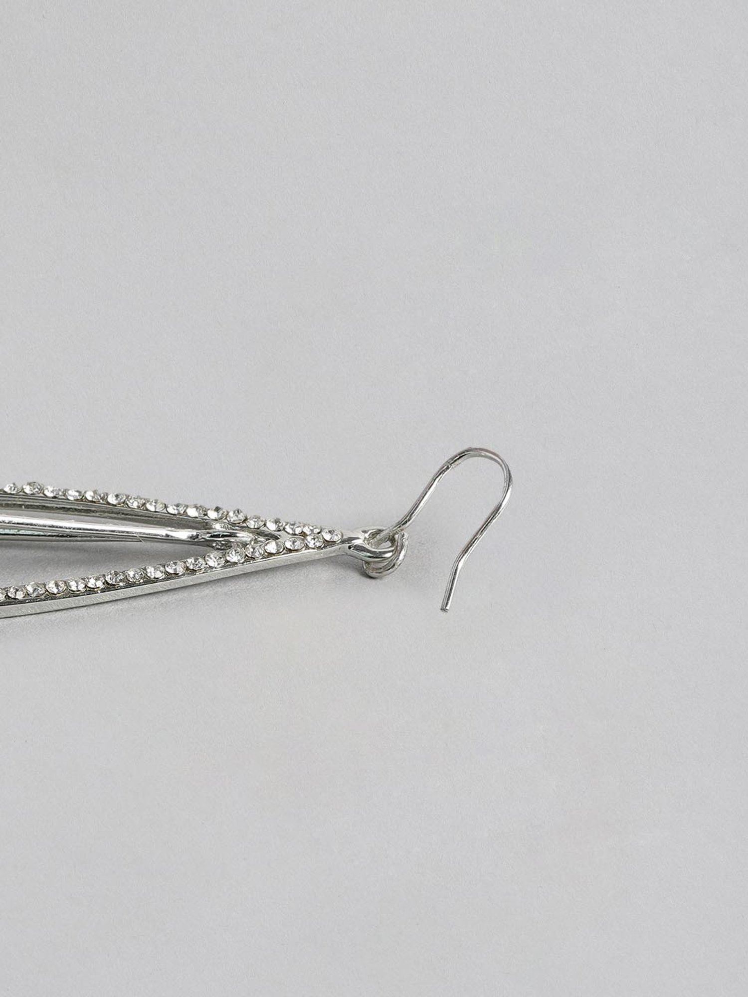 Estele Rhodium-Plated Water Drop Earrings with Austrian Crystals for Women