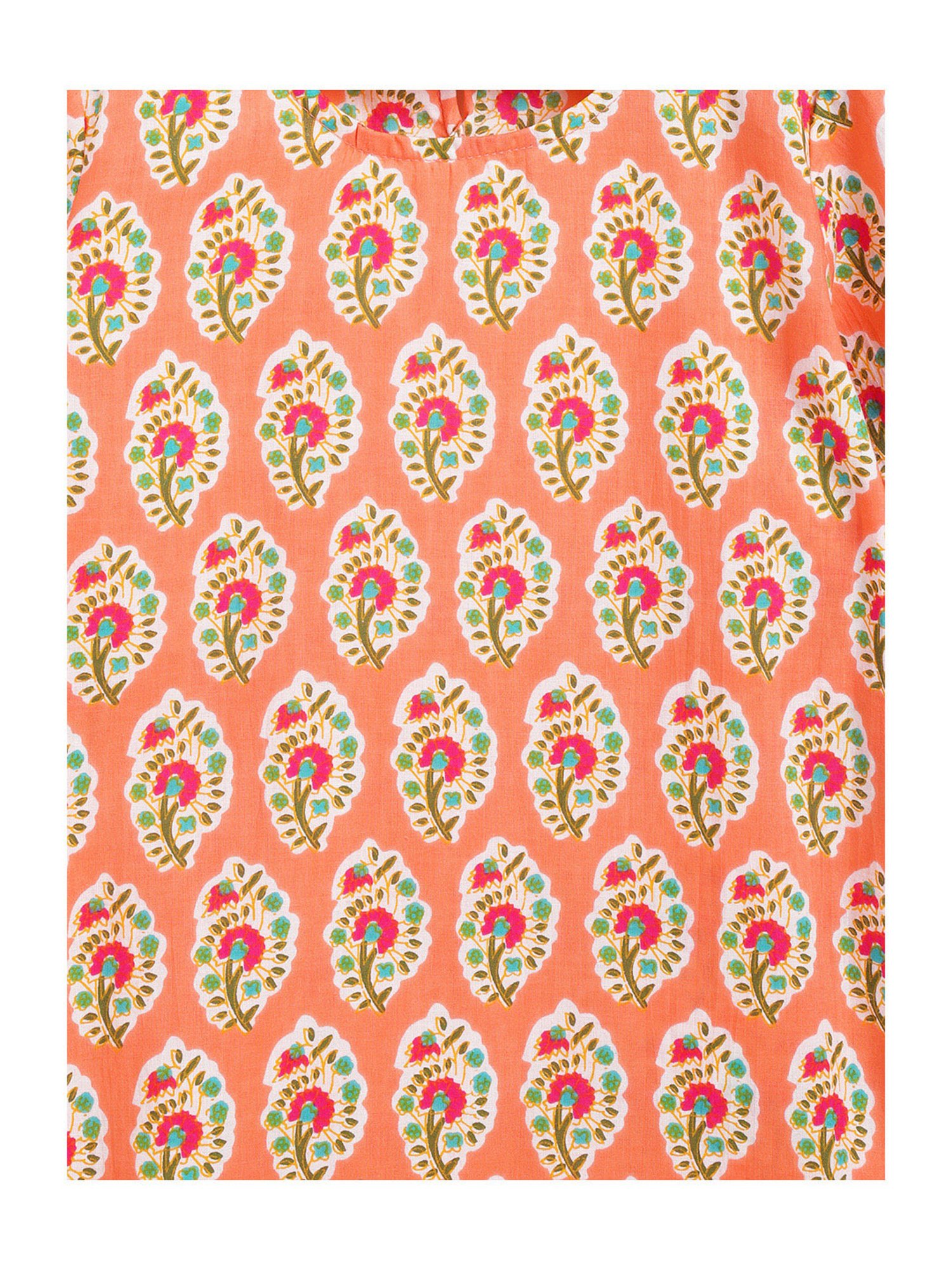 Campana Kids Peach Printed Kurta