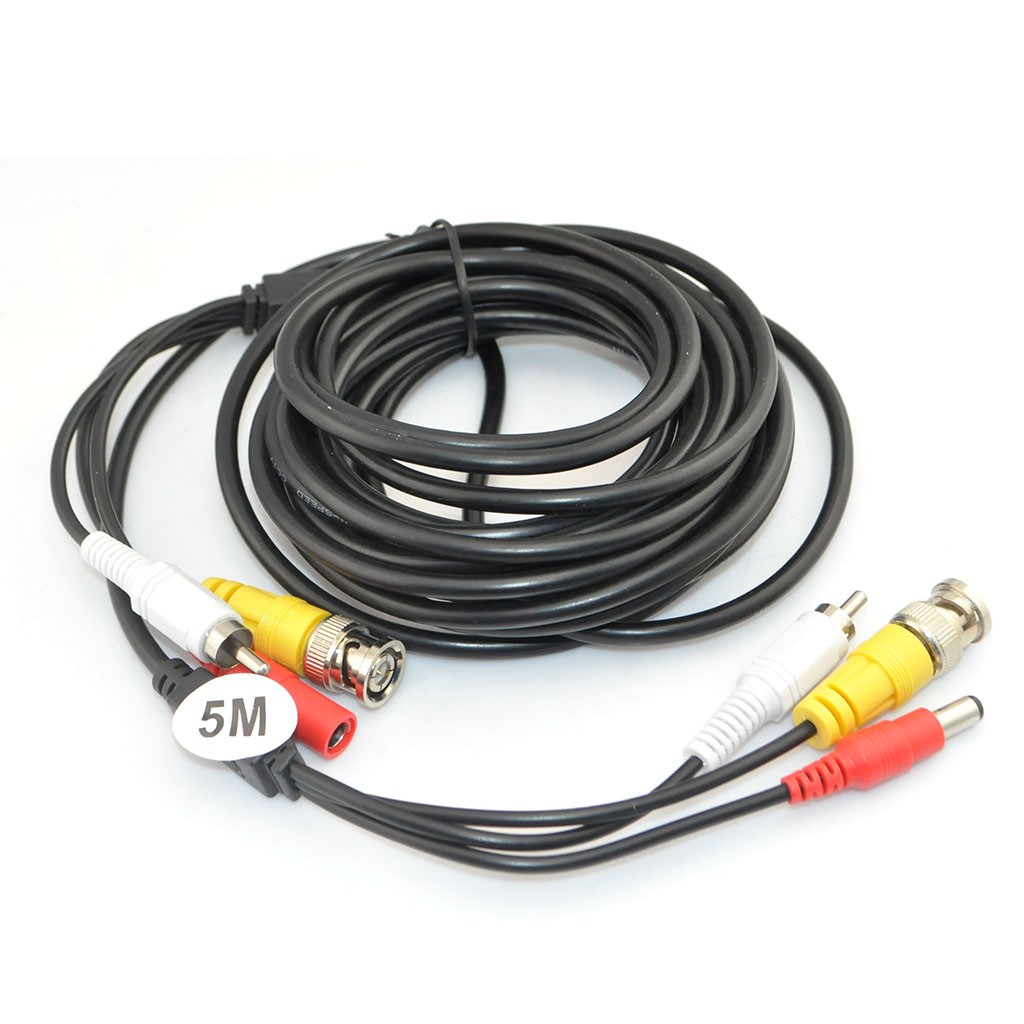 iKKEGOL 16ft 5M Video Audio 12V Power DVR Security CCTV Camera RCA BNC Cable Cord Lead