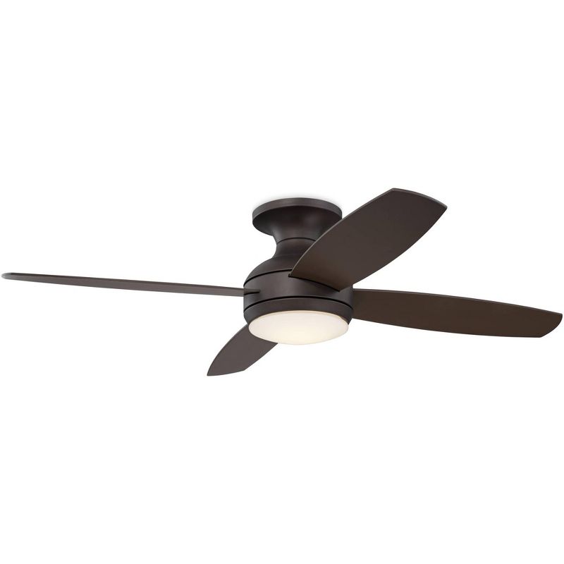 52" Casa Vieja Modern Hugger Ceiling Fan with Light LED Dimmable Remote Flush Mount Oil Rubbed Bronze for Living Room Bedroom