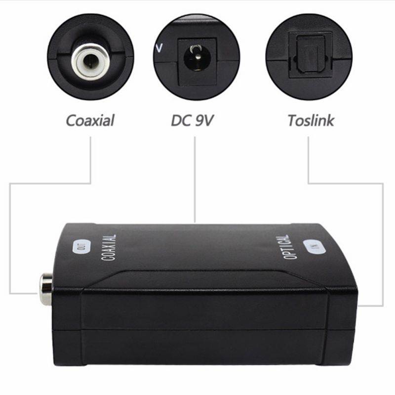 Optical TOSlink SPDIF Digital Audio to Digital Coax Coaxial RCA Converter Adapter Support Dolby AC-3,Dolby 5.1 And DTS Sound