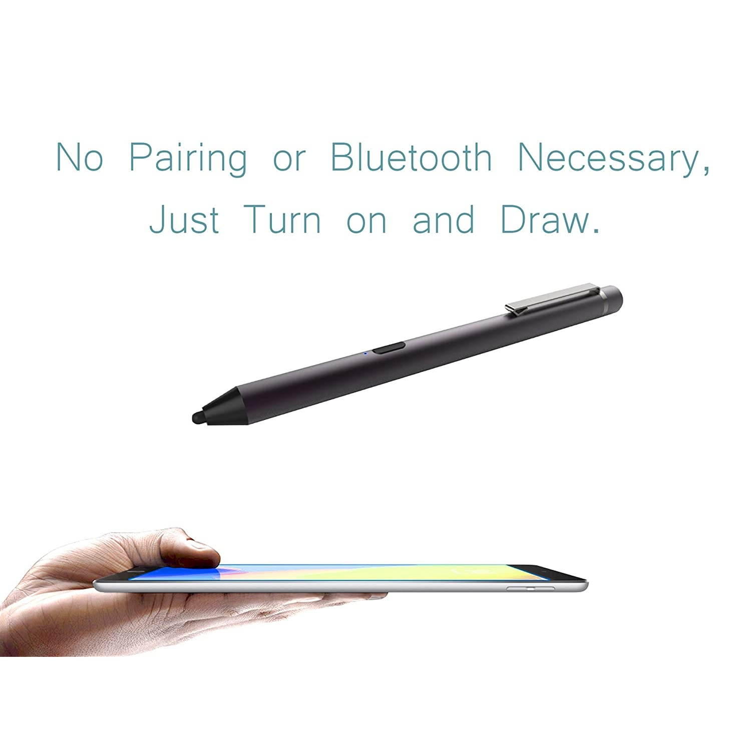 Active Stylus Pen for Apple Ipad, Digital Pencil iPad Series Rechargeable Pencil Touchscreen Precise Fine Tip for iPad 5 & 6, iPad Air 2 & 3, iPad Mini 4 & 5, iPad Pro 9.7/10.5/11 (Dark Gray)