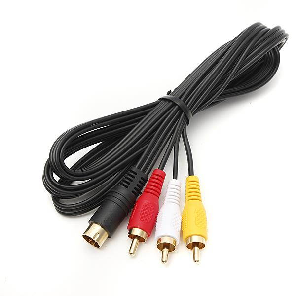 Audio Video AV Cable A/V RCA Connection Cord fits Sega Saturn 1.8m 6ft Feet