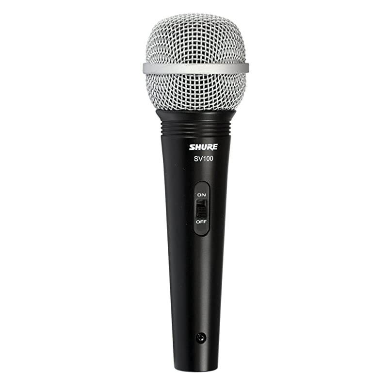 SV100-W Multipurpose Cardioid Dynamic Vocal Microphone with On/Off Switch and 15' XLR-to-1/4" Cable