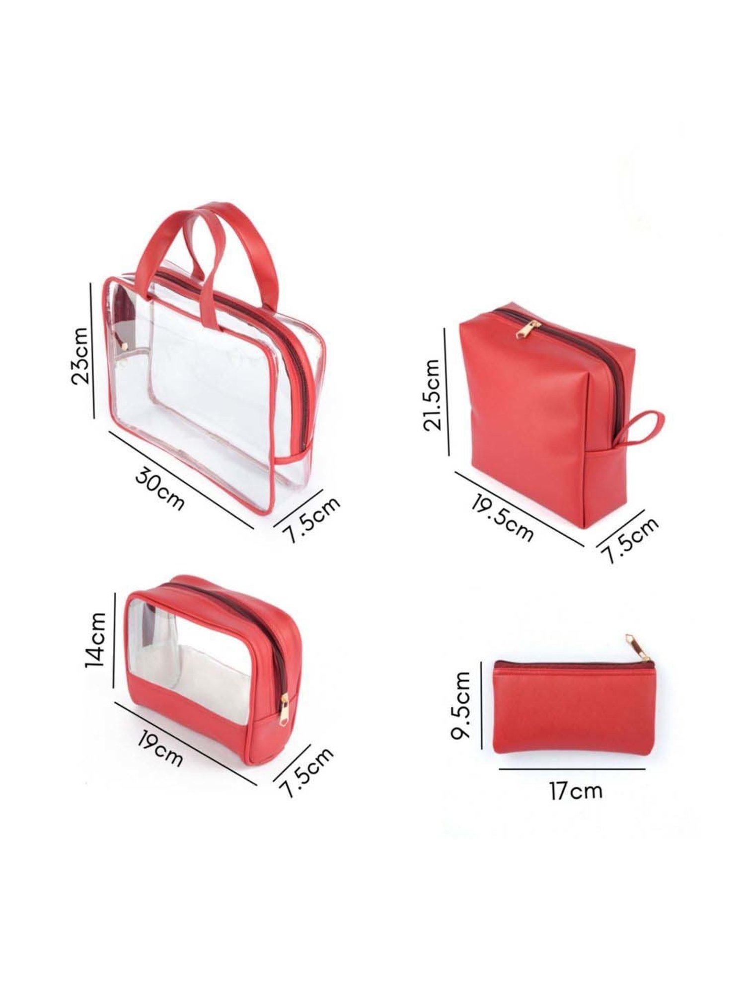 HOSTA HOMES Black Pvc Parachute Material Zipper Bag - Set of 2