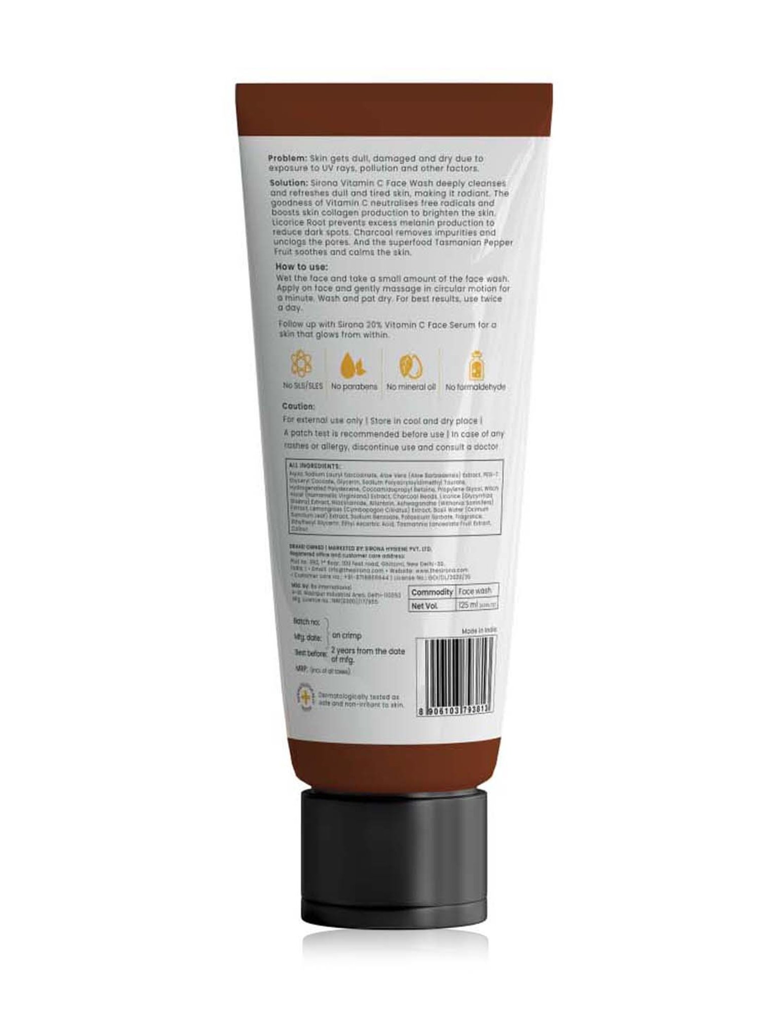 Sirona Vitamin C Face Wash for Men & Women - 125 ml