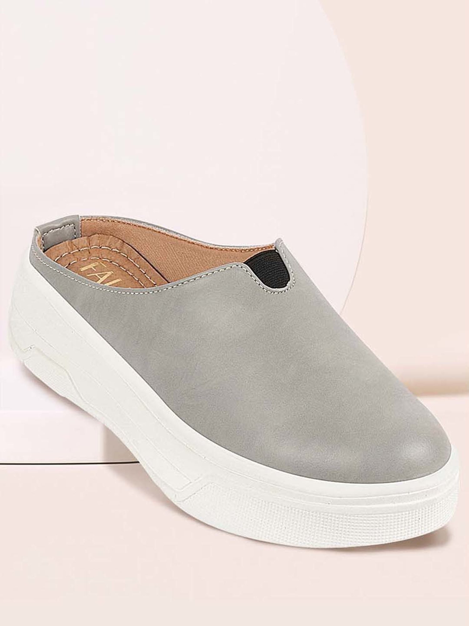 Fausto Women's Grey Mule Shoes