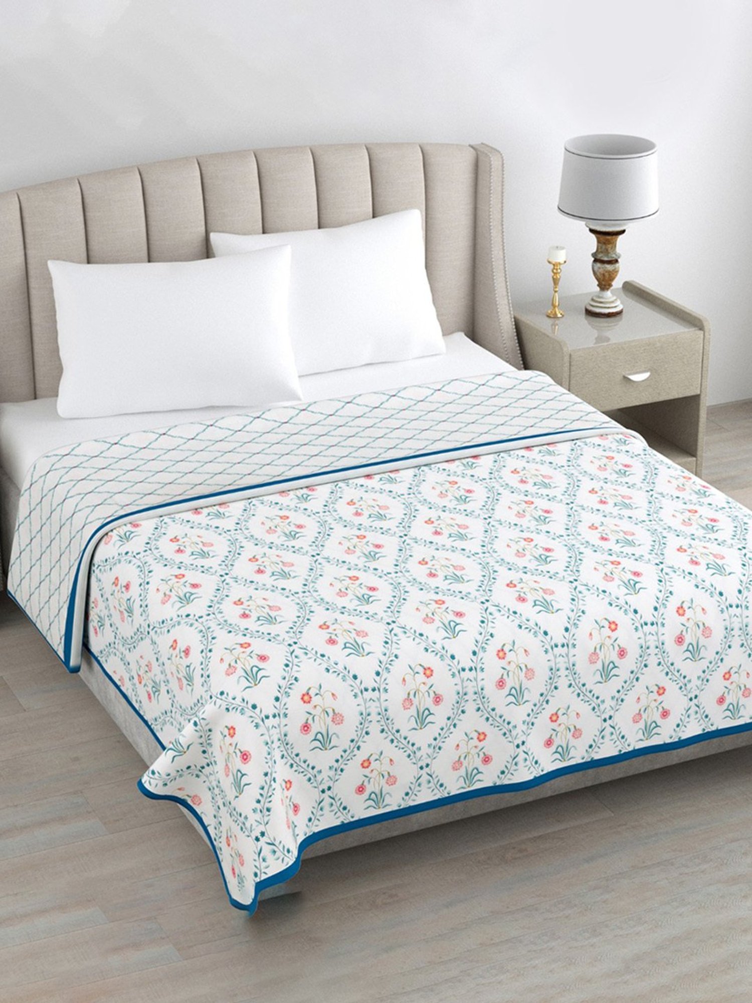 Haus & Kinder Printed Floral Multicolor Cotton Double Dohar