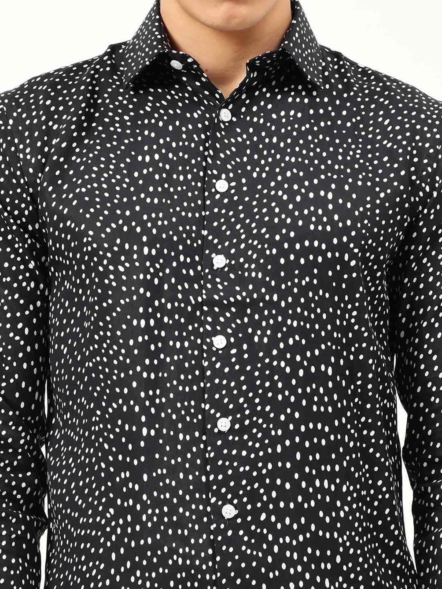 Lindbergh Black Slim Fit Printed Shirt