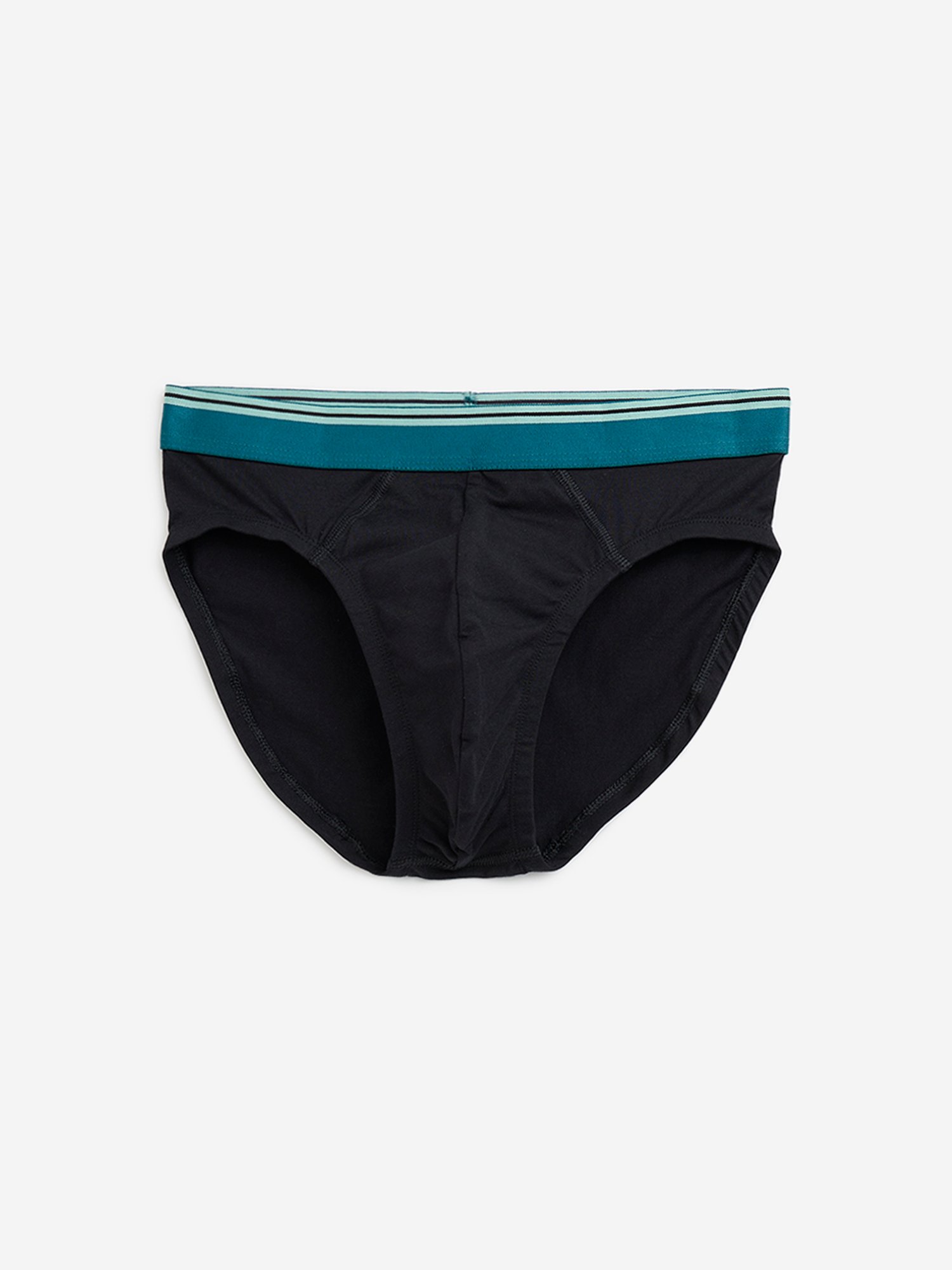 WES Lounge by Westside Black Cotton Blend Briefs - Pack of 3