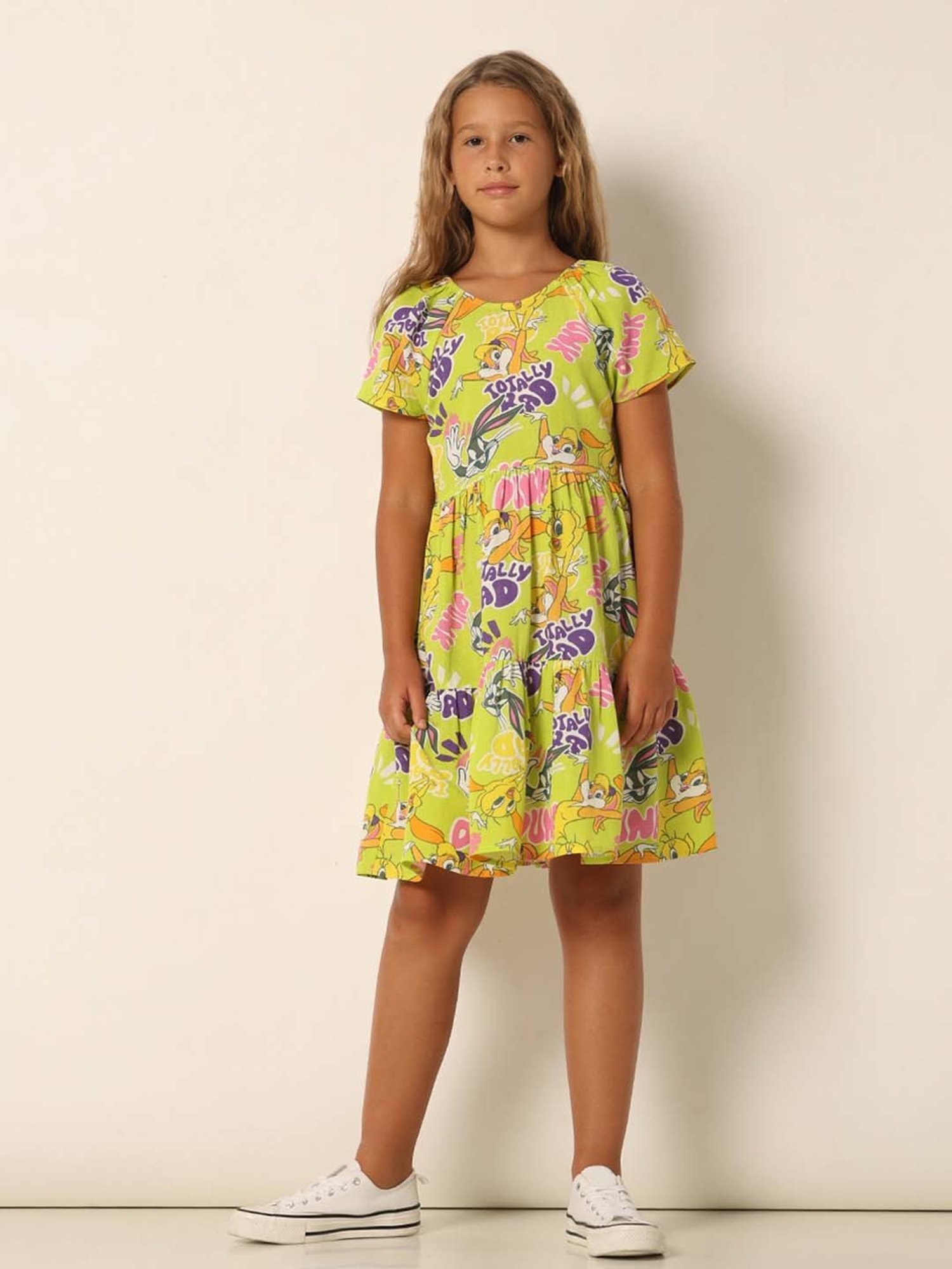 VERO MODA GIRL Green Printed Dress