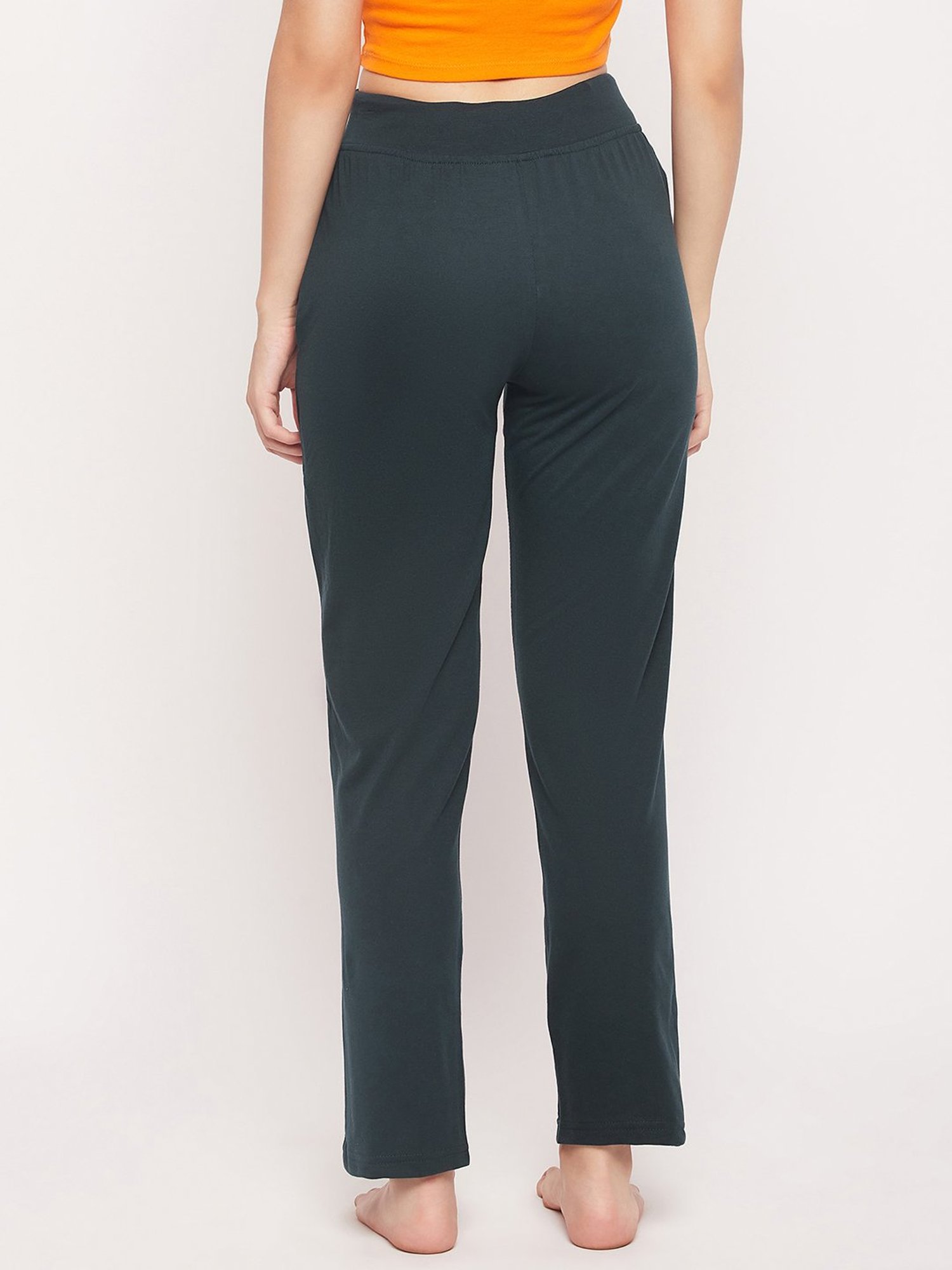 Okane Bottle Green Mid Rise Lounge Pants