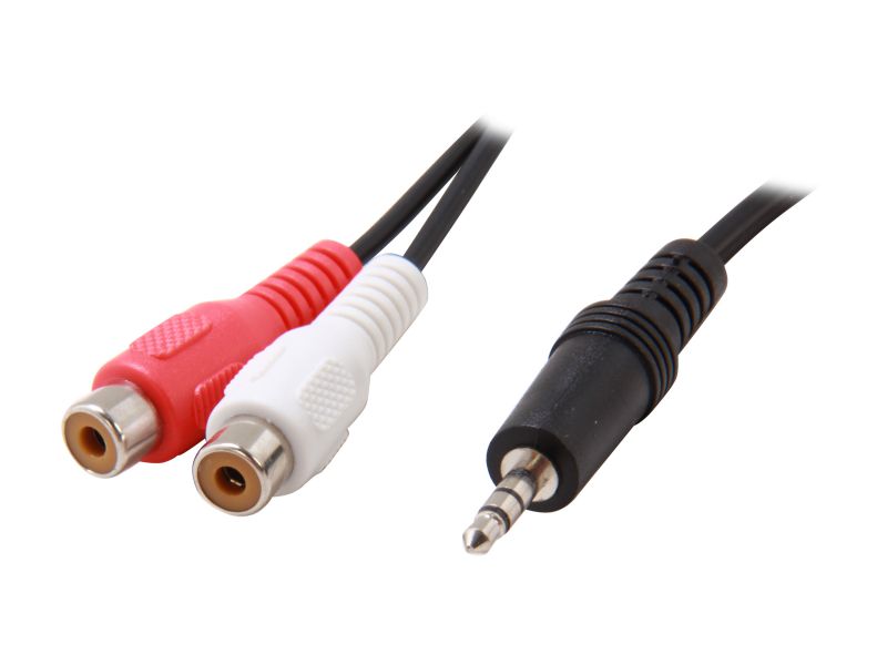 Link Depot AUD-GC-2RCAF 6" 3.55MM STEREO PLUG/TWO RCA JACK