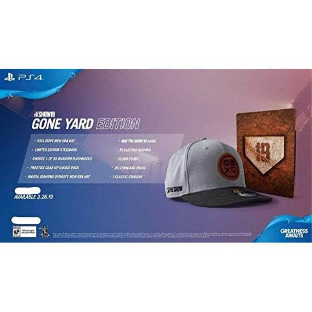 playstation 4 mlb the show 19 gone yard edition  with limited edition steelbook, 9fifty hat, and dlc content