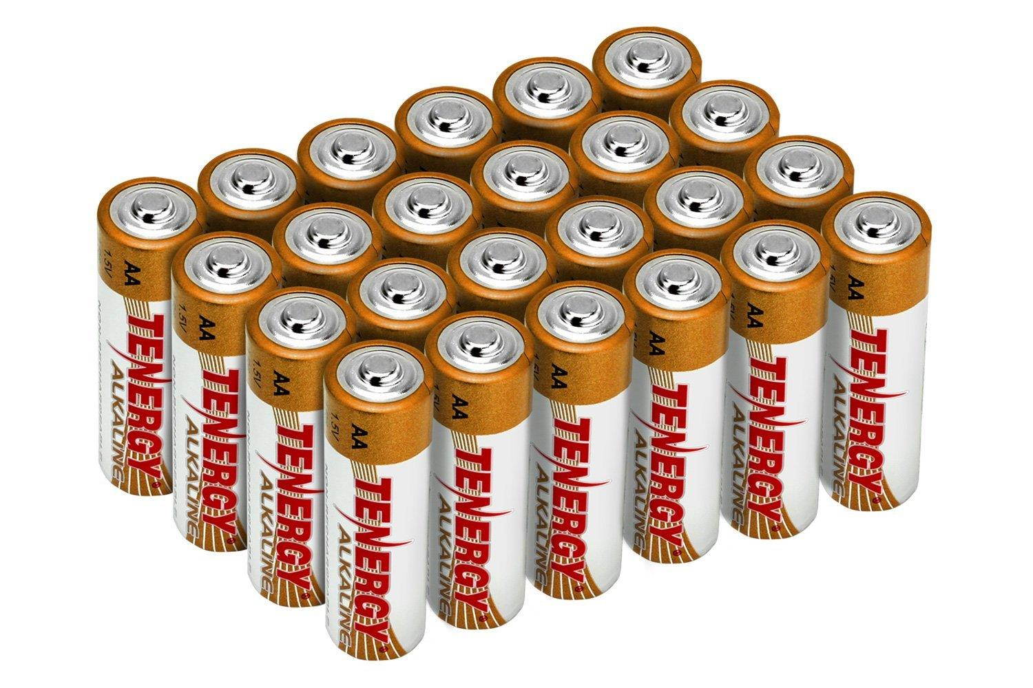 1 Box: 24pcs Tenergy AA Size (LR6) Alkaline Batteries