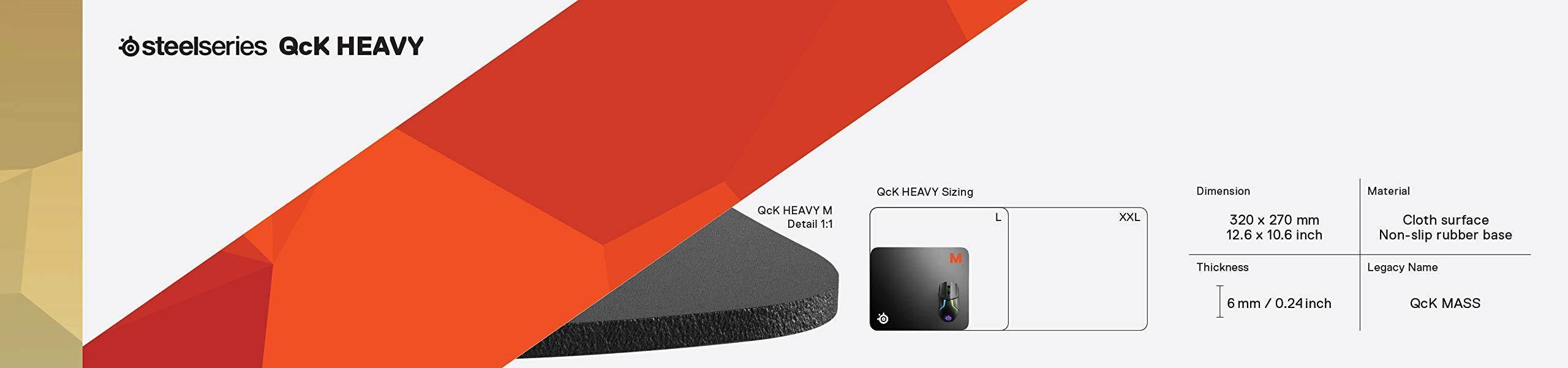 SteelSeries Qck Heavy M Extra Thick Non Slip Micro-woven Gaming Mouse Pad