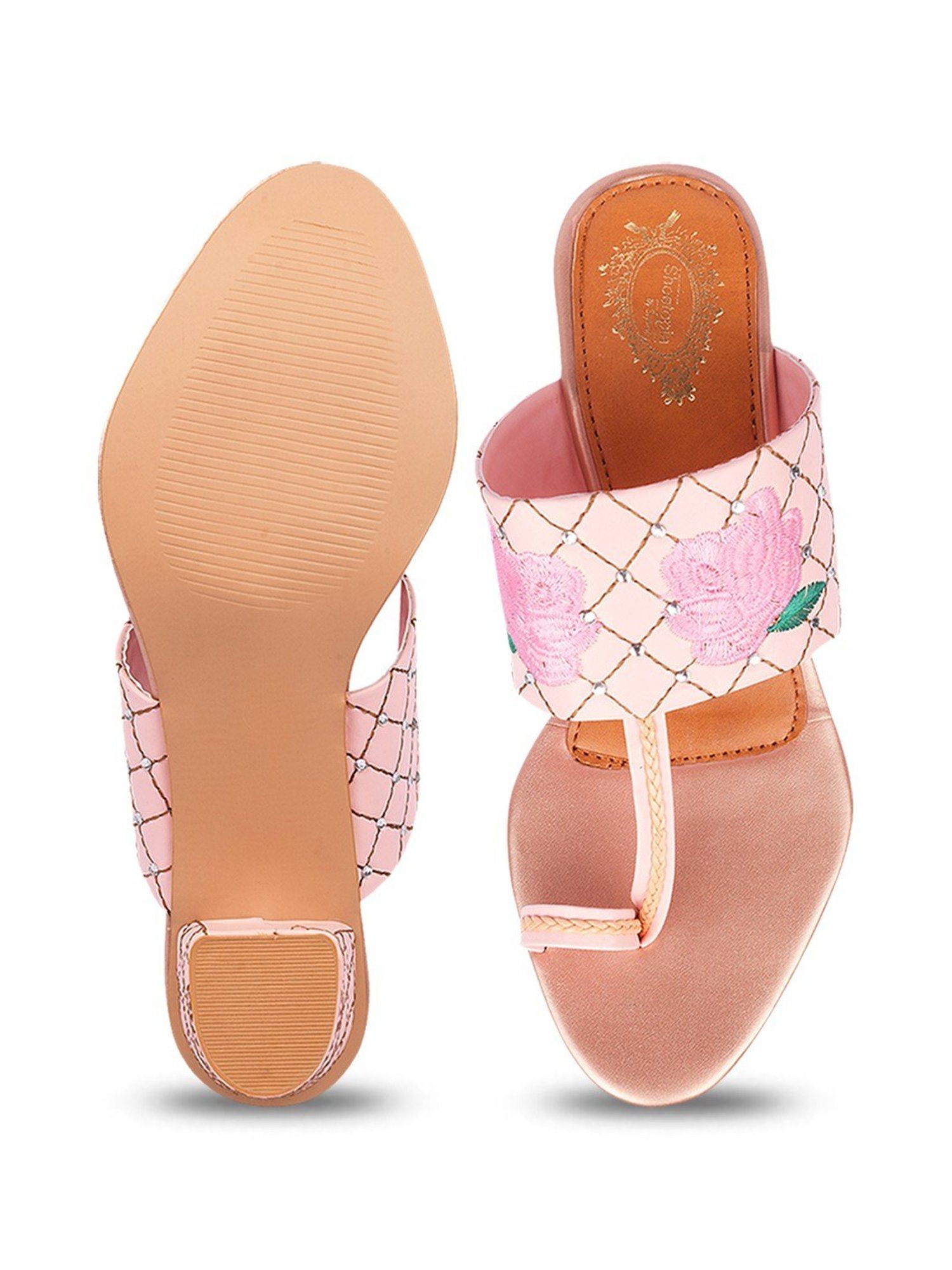 Shoetopia Women's Pink Toe Ring Sandals