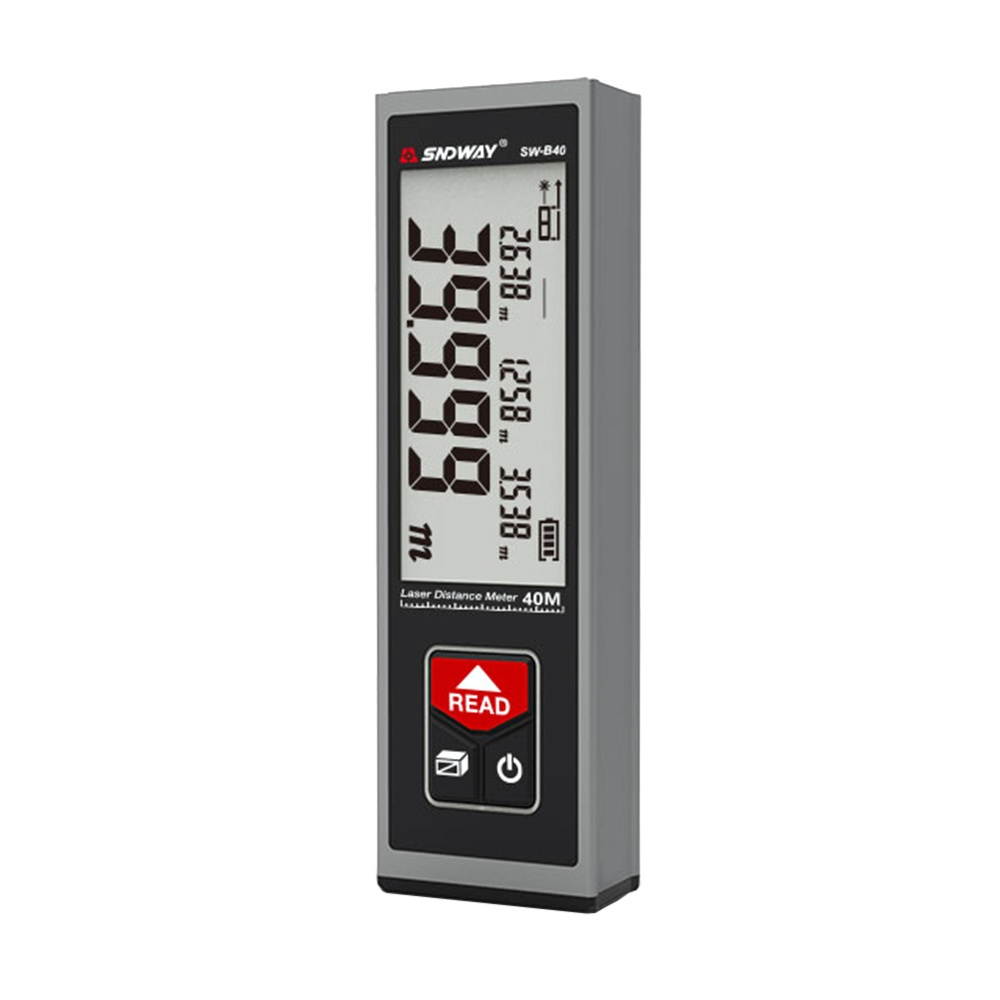 SNDWAY SW-B40 Laser Distance Meter Handheld Rangefinder Digital Mini Distance Measuring Meter Indoor Rechargeable Electronic Space Measurement Device for Length Area Volume