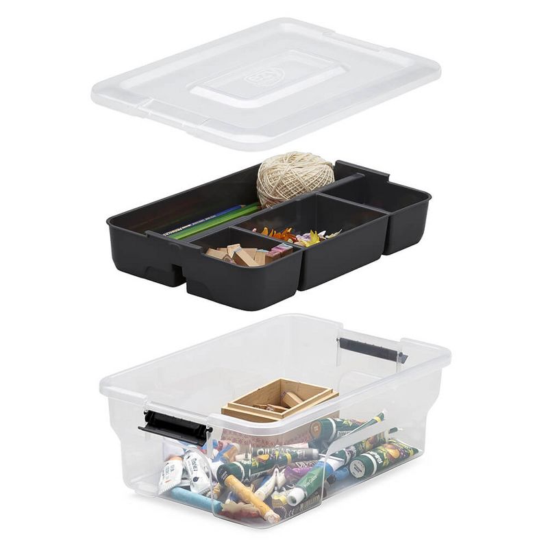 Ezy Storage Sort It 5 Liter Plastic Stacking Container w/ Removable Tray (9 Pack)