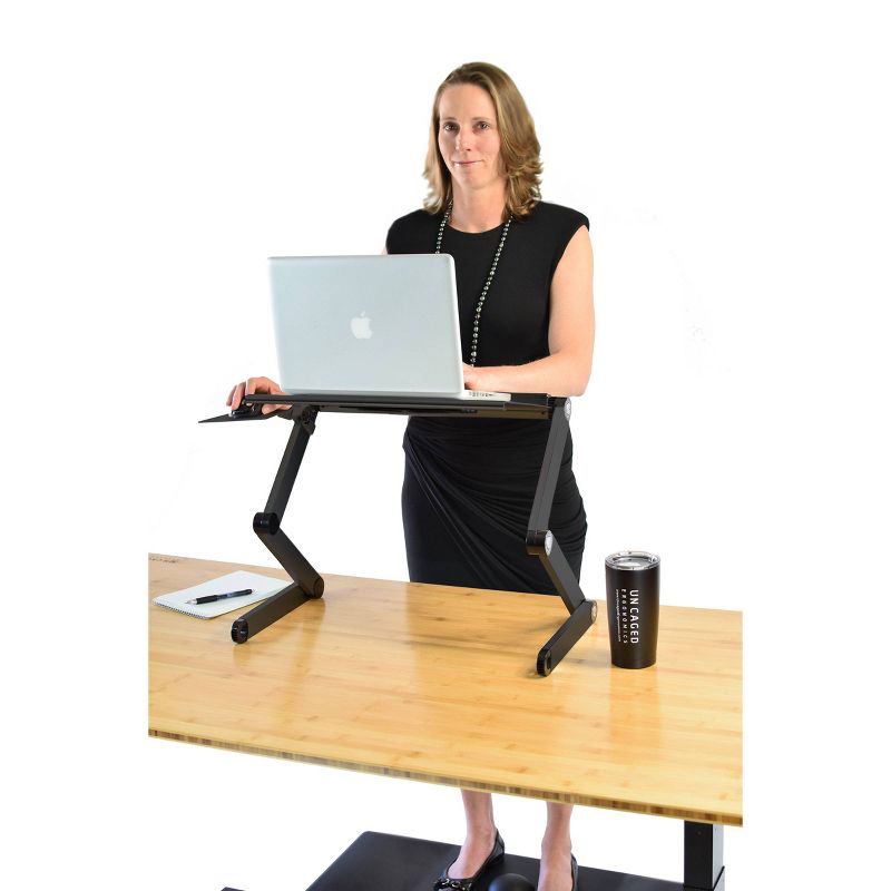 Workez Adjustable Laptop Cooling Stand & Lap Desk Black - Uncaged Ergonomics