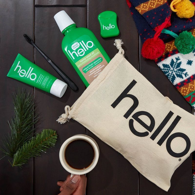hello Extra Freshening Natural Fresh Spearmint Hemp Seed Oil + Coconut Oil Moisturizing Mouthwash - 16oz
