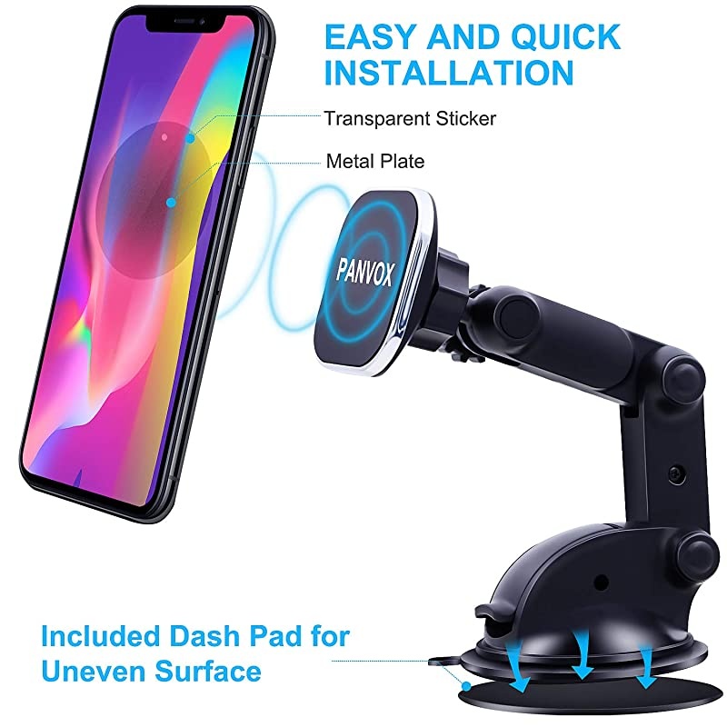 Magnetic Phone Car Mount  Universal Dashboard Windshield Car Phone Mount Holder with Upgraded 32quot Suction Cup8 Strong Magnets Compatible with iPhone 11 Pro X XS Max XR Galaxy Note10 S10