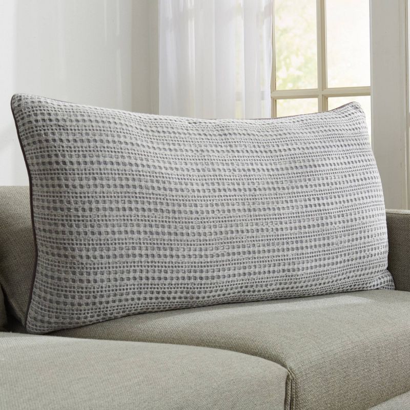 20"x40" Oversize Stone Wash Lumbar Throw Pillow Gray - Patina Vie