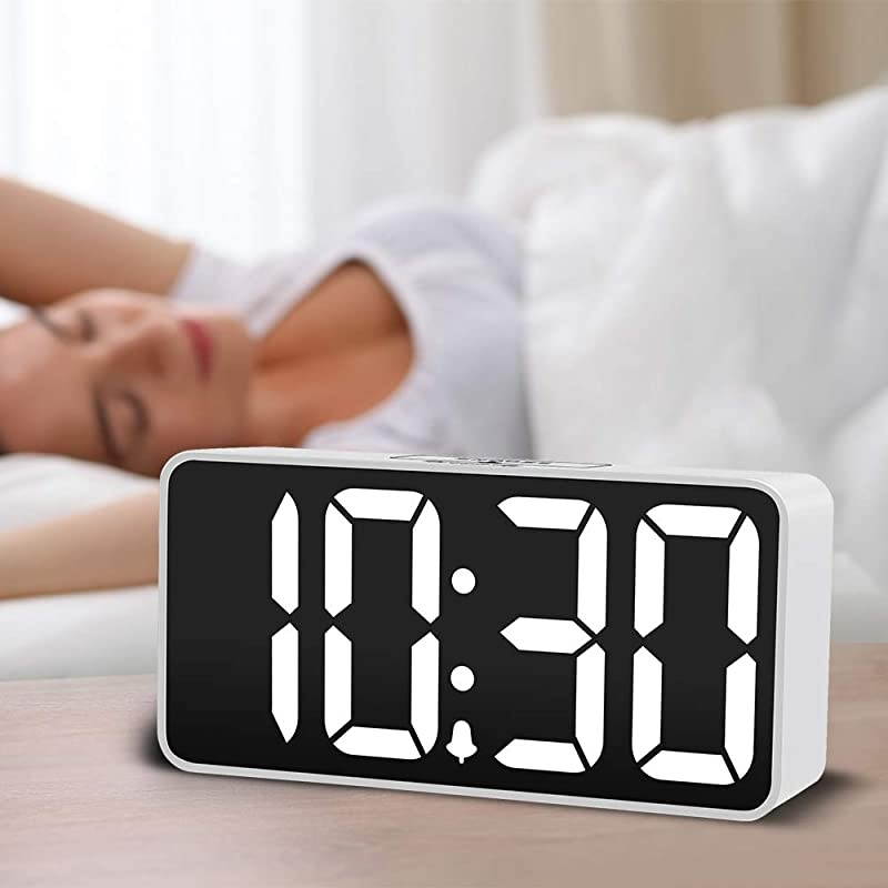 89 Inches Large Digital Alarm Clock with USB Charging Port Fully Adjustable Dimmer Battery Backup 1224Hr Snooze Adjustable Alarm Volume Bedroom Desk Alarm Clocks