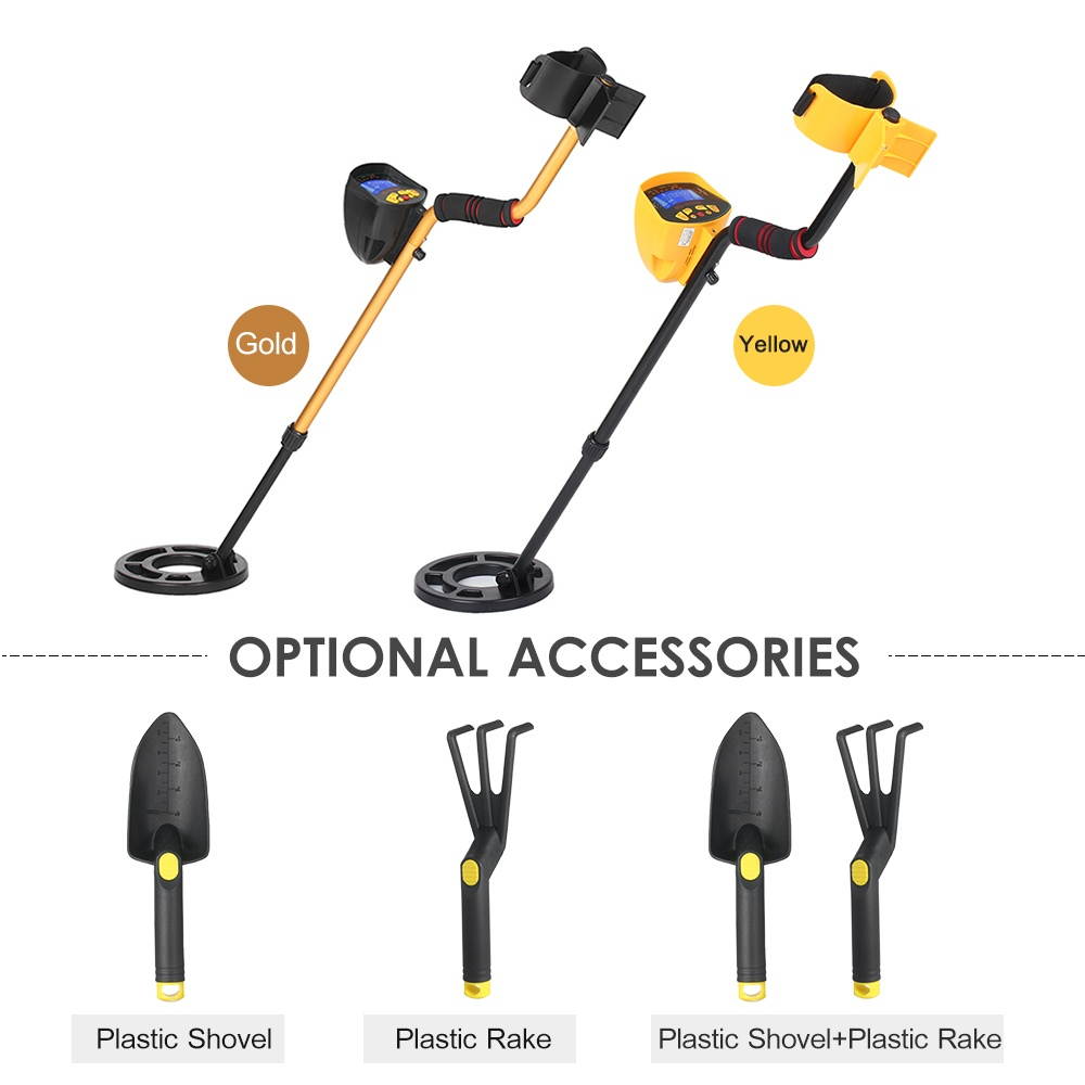 High Sensitivity High Performance Metal Detector MD3010II Underground Metal Detector Gold Digger Treasure Hunter Metal Finder Treasures Seeking Tool + Earphone + Rake