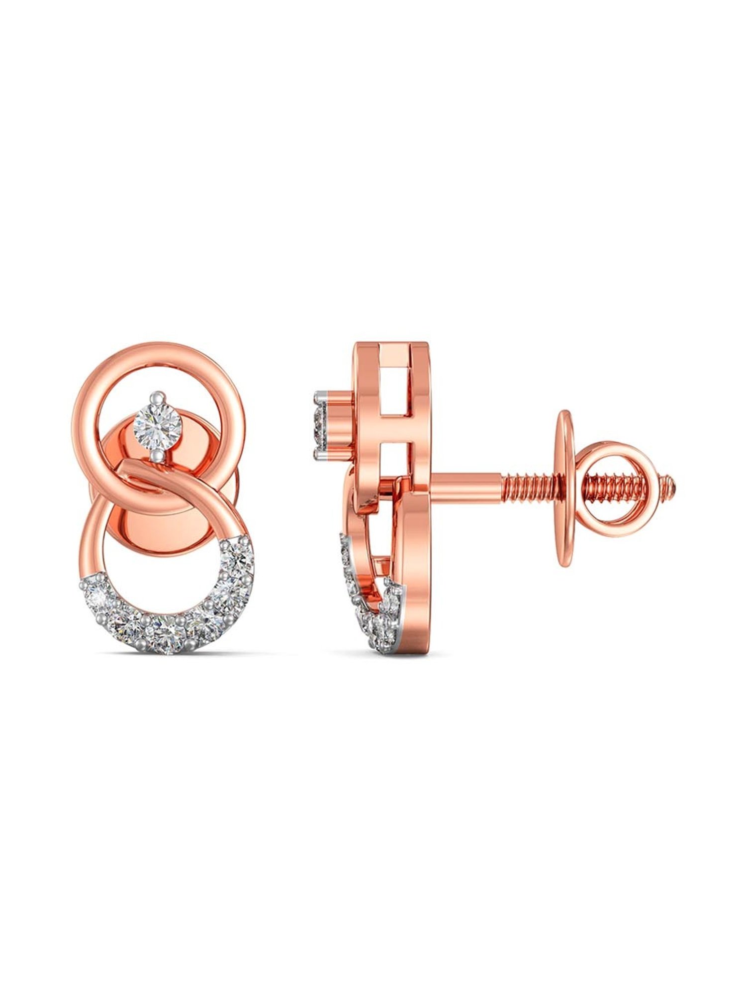 Joyalukkas 18k Gold & Diamond Stud Earrings for Women