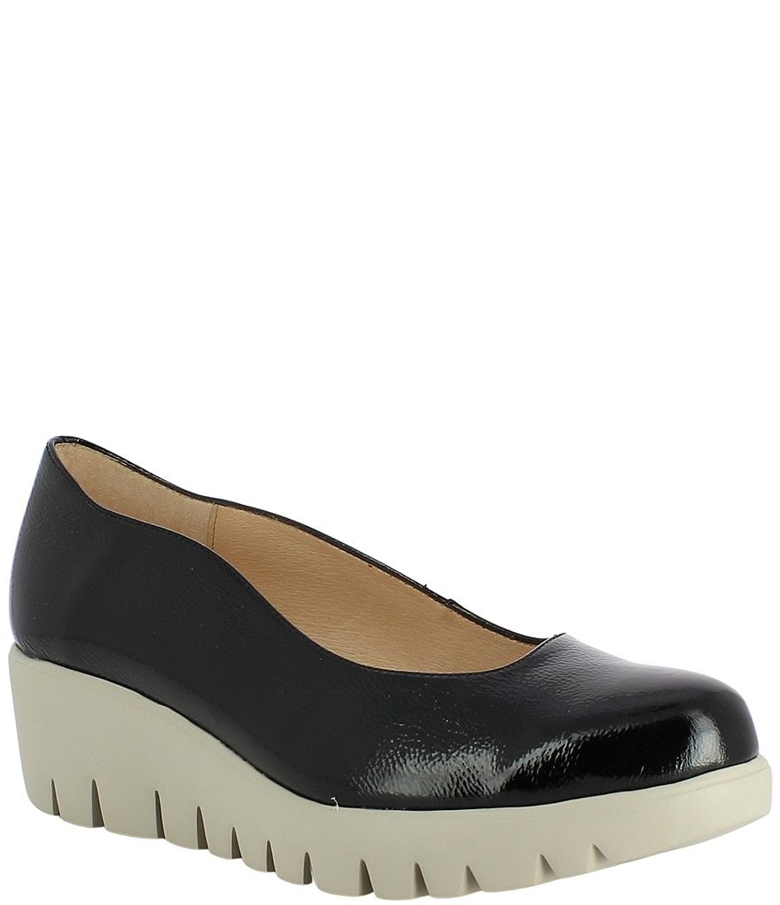 Wonders Loulou Patent Leather Extra Light Platform Wedge Pumps