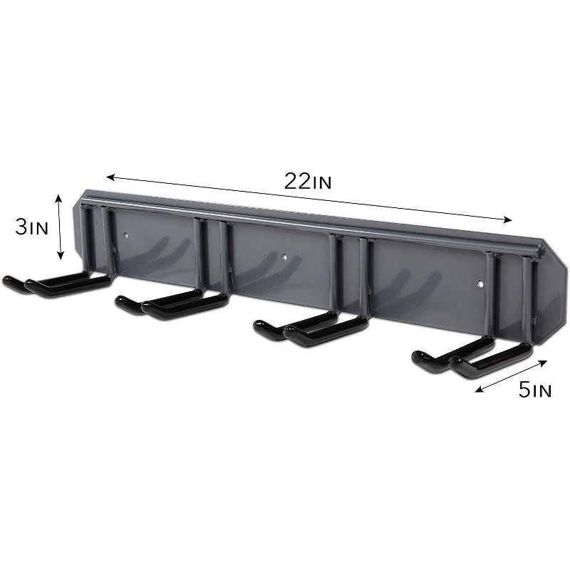 RaxGo Ski Storage Rack, Holds 4 Pairs of Skis or Snowboards, Wall Mounted Heavy-Duty Garage Storage