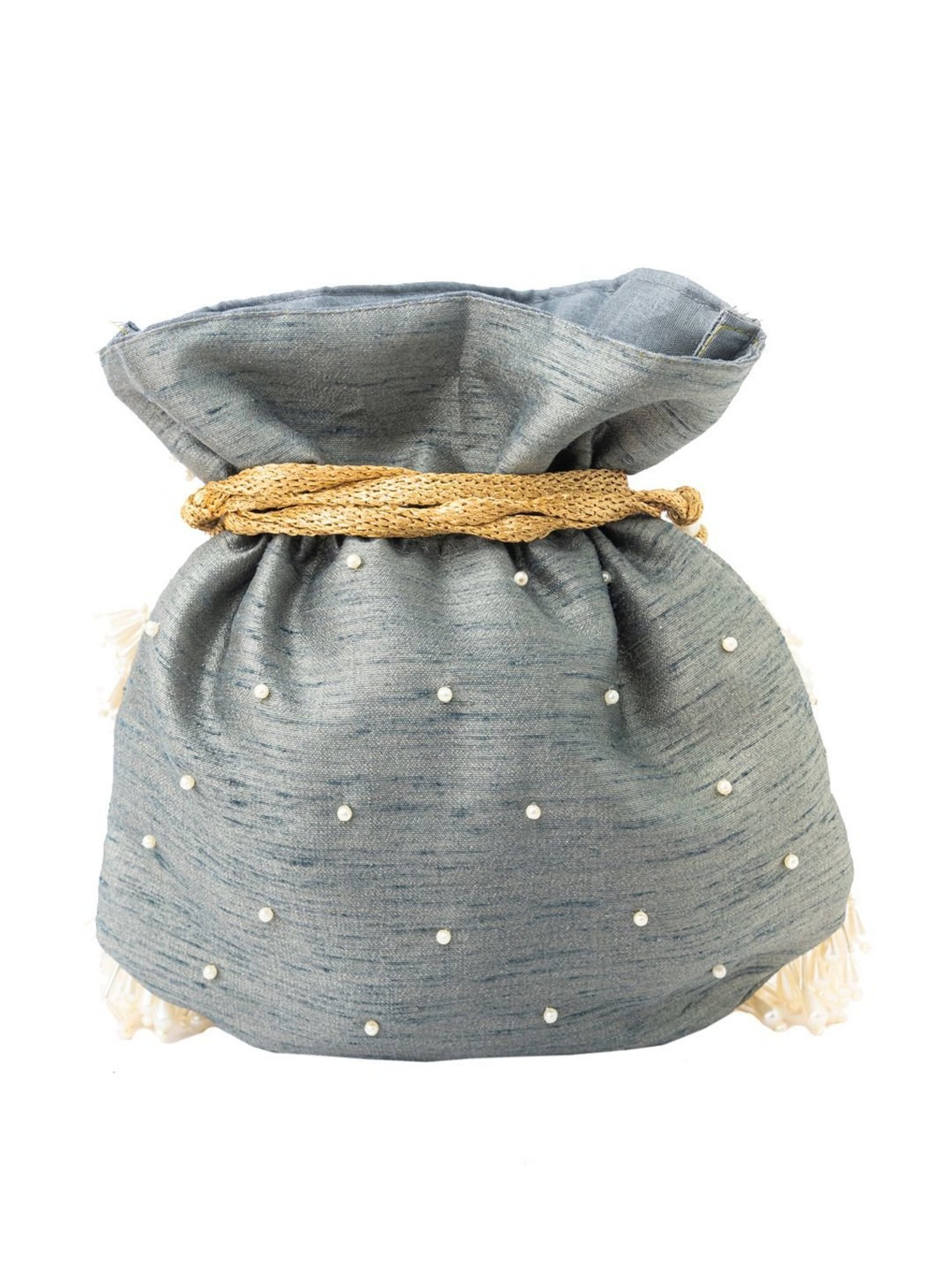 NR by Nidhi Rathi Grey Embellished Potli