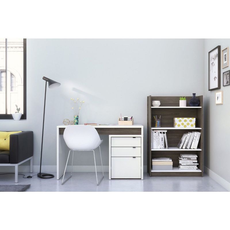 Chrono Reversible Desk Panel Bark Gray/White - Nexera