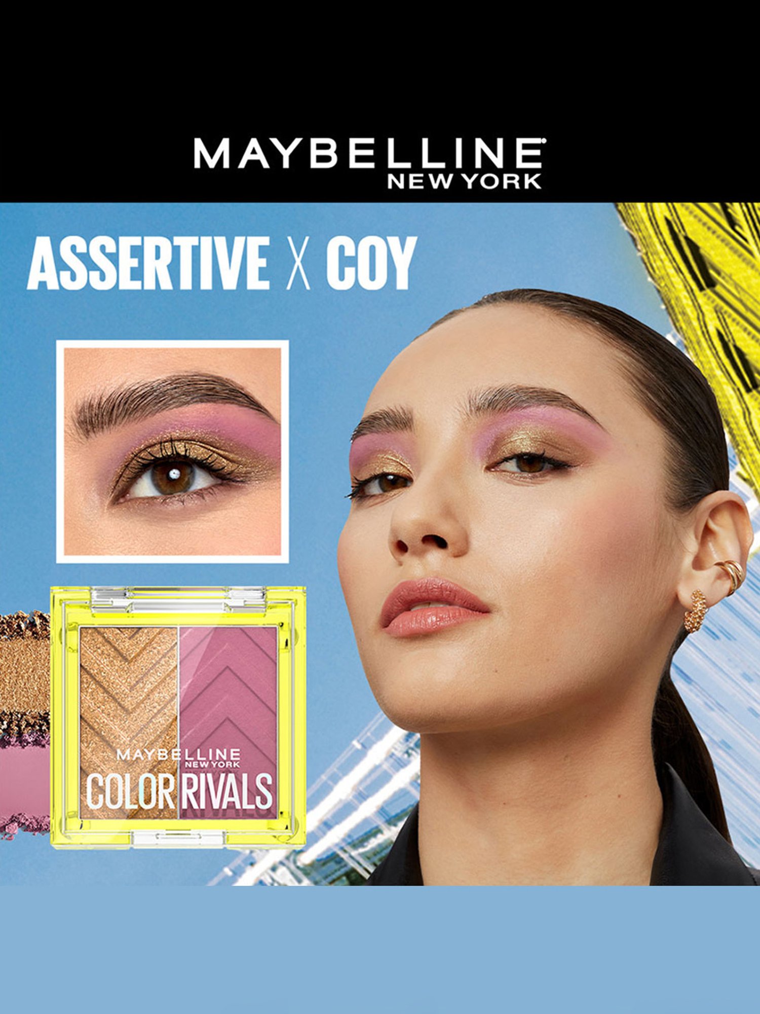 Maybelline New York Color Rivals Duo Eyeshadow Palette Assertive x Coy - 3 gm
