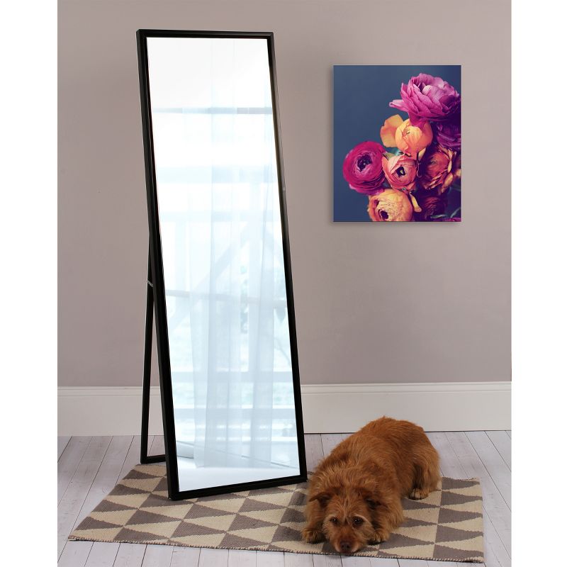 18" x 58" Evans Free Standing Floor Mirror with Easel Black - Kate and Laurel