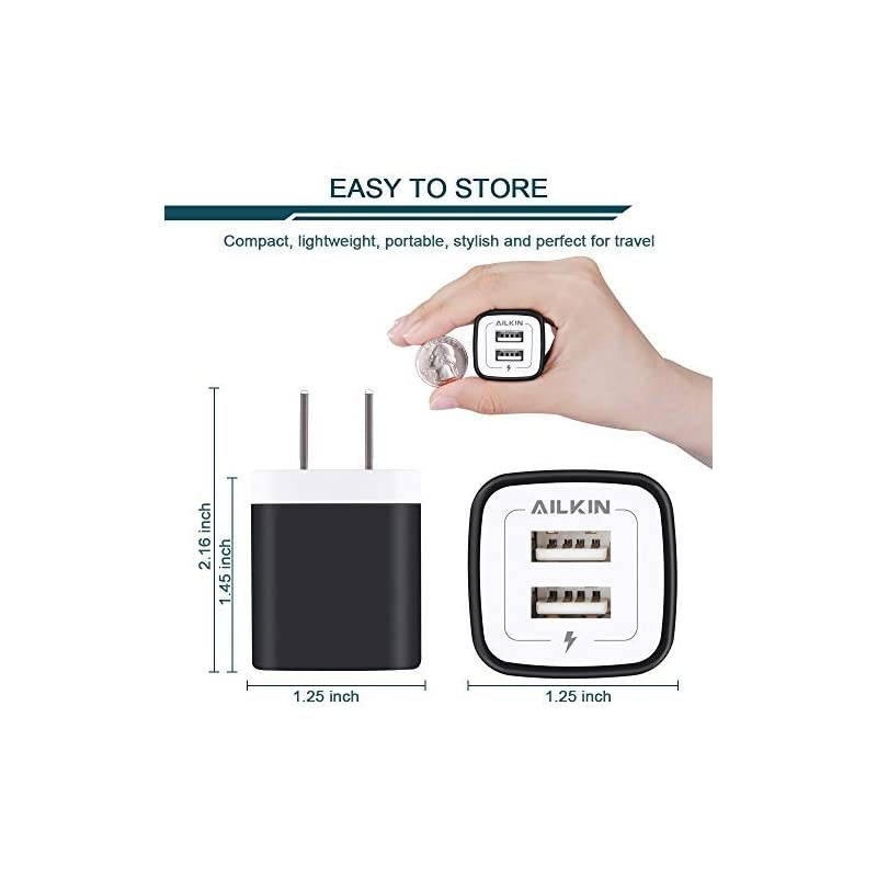 USB Wall Charger Charger Block  21A Multiport Fast Charge Power Brick Cube Replacement for iPad iPhone iPod Samsung Galaxy Huawei HTC LG Nokia or Other Cell Phone Smart Devices