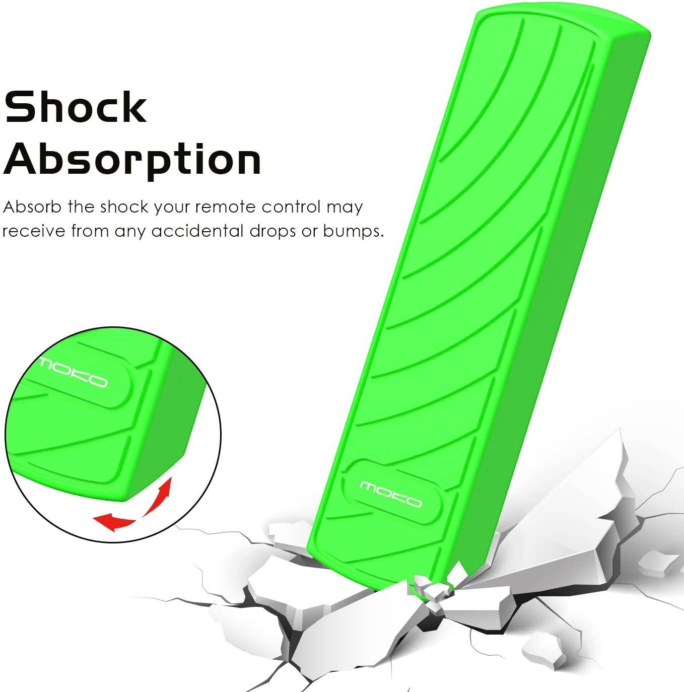 MoKo Silicone Remote Case Compatible with 5.9" Fire TV Stick 2020 Release 2016 Release with Alexa Voice Remote Control (1st Gen), [Anti-Slip] Shockproof Protective Cover Case - Green