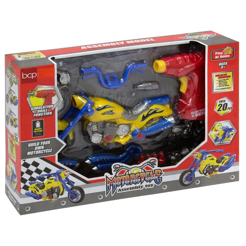 Best Choice Products Kids Toy 20-Piece Assembly Take-A-Part Motorcycle Set W/ Lights, Sound, Play Tools - Multicolor