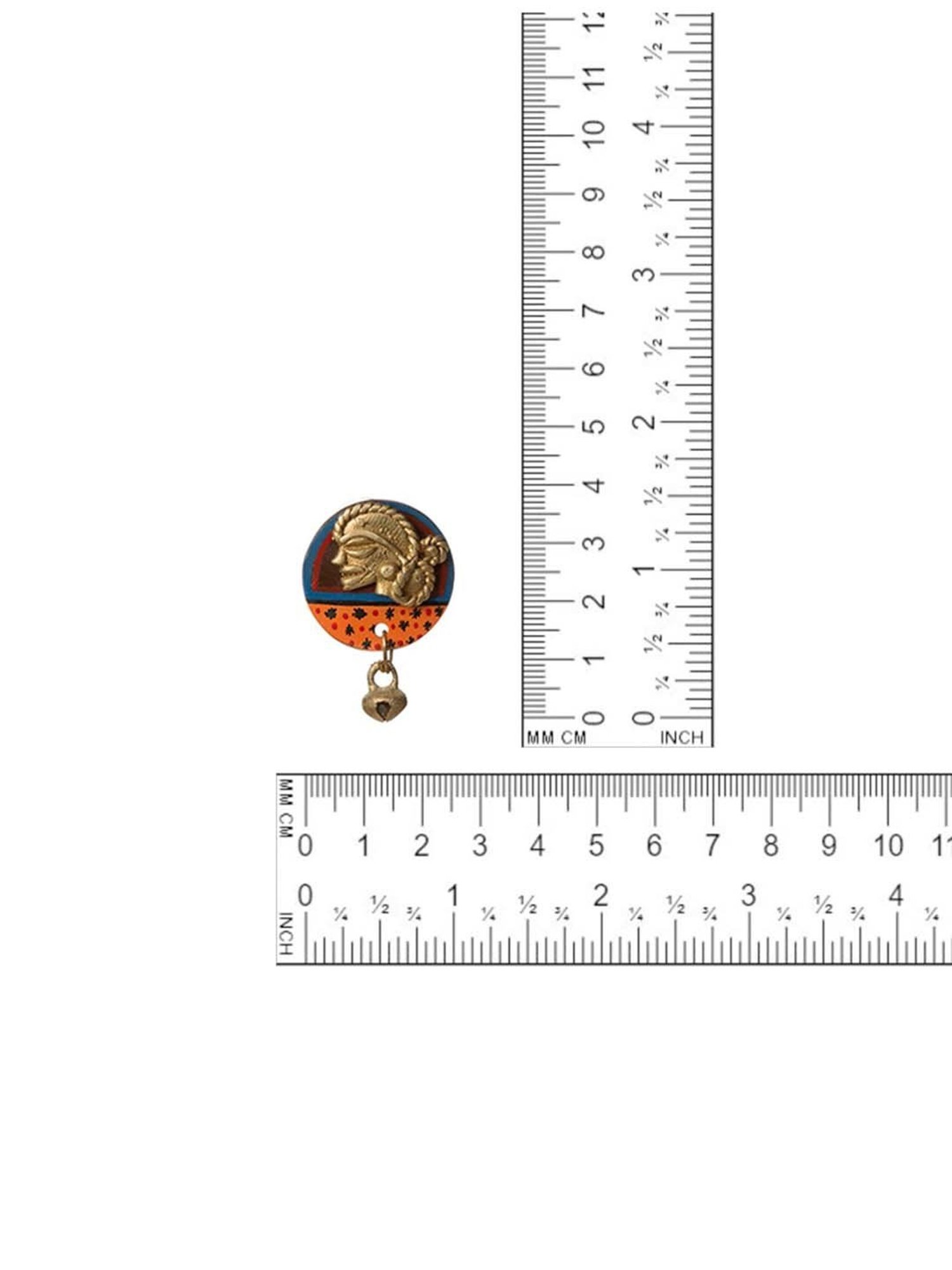 ExclusiveLane 'Tribal Dhokra Women' Multicolored Brass & Coconut Shell Earrings in Dhokra Art